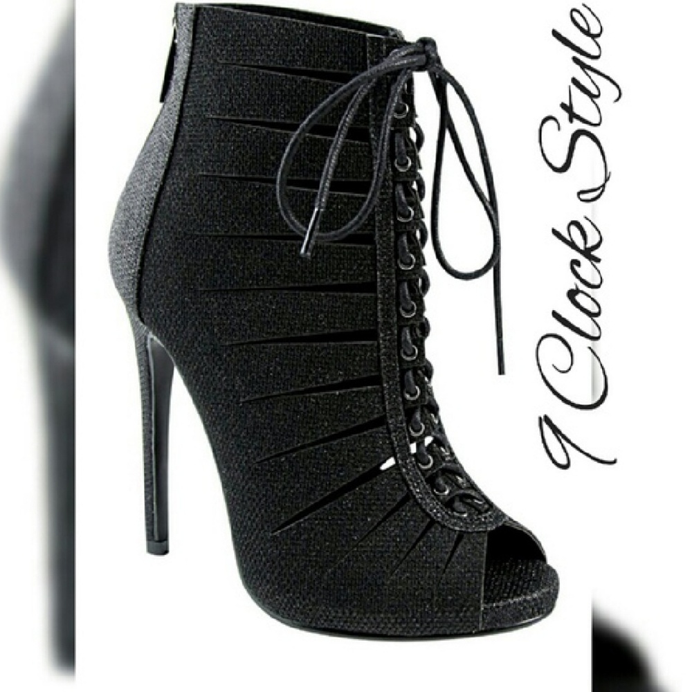 Last 8 💖SPARKLING Bootie Open toe Heels💖 - Picture 6 of 6